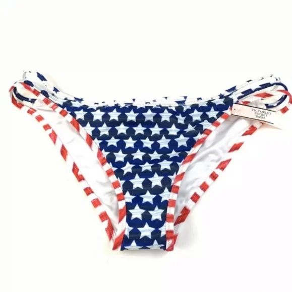 Victoria s Secret The Strappy Cheeky Patriotic Bikini Bottom Sz S